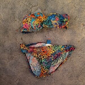 Colorful Paisley Bikini Set Aqua Soleil S